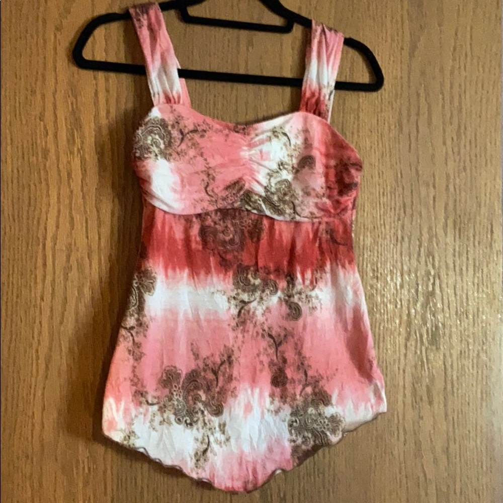 Cute tank top peach/cream and browns